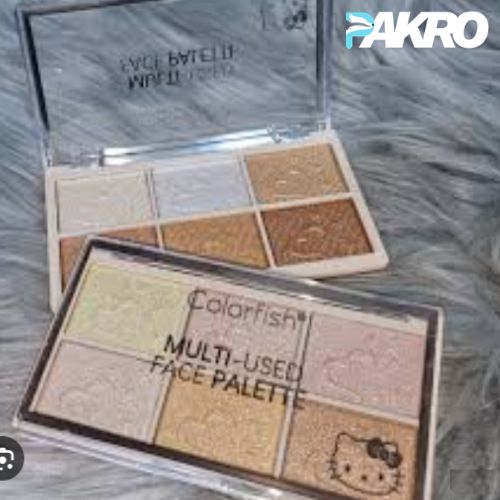 Glamorous Face 6 Color Baked Blusher And Highlighter Palette | Make-Up Kit