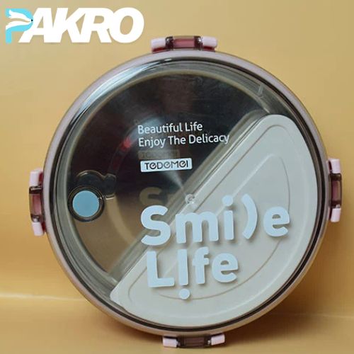 Stainless Steel Round Lunch Box With Small Box Insert Leak Proof
