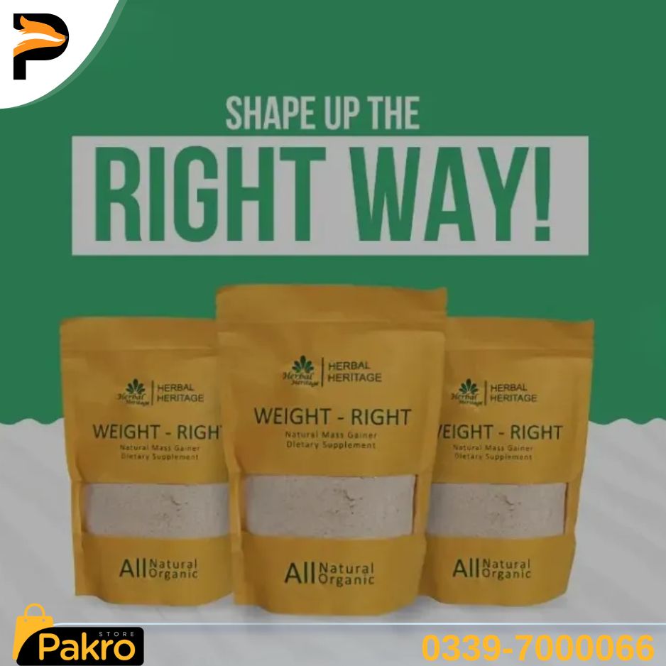 Herbal Heritage WEIGHT-RIGHT Natural Mass Gainer – Organic Dietary Supplement