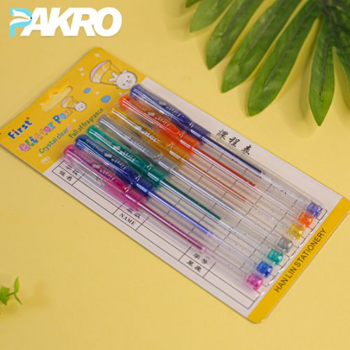 Pack of 7 - High Quality Glitter Gel Ink Pen Pieces Different Colors