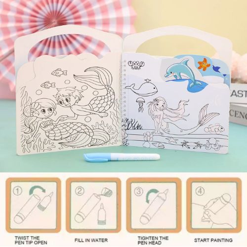 Magic Water Painting & Coloring Book for Kids – MessFree Fun Activity Book