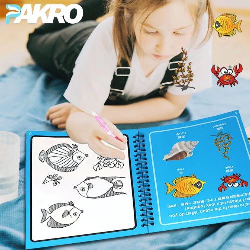 Magic Water Drawing Book with pen for kids Reusable