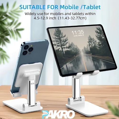 Foldable & Adjustable Mobile Phone and Tablet Stand
