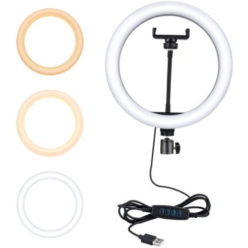 26cm Ring Light With Phone Holder & 3 Shades of Colours - Pk260