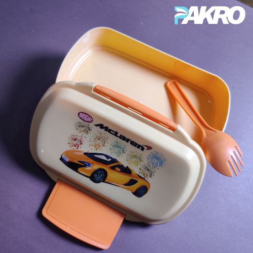 Bright Lunch Box Beautiful Printed With Inner Box + Fork