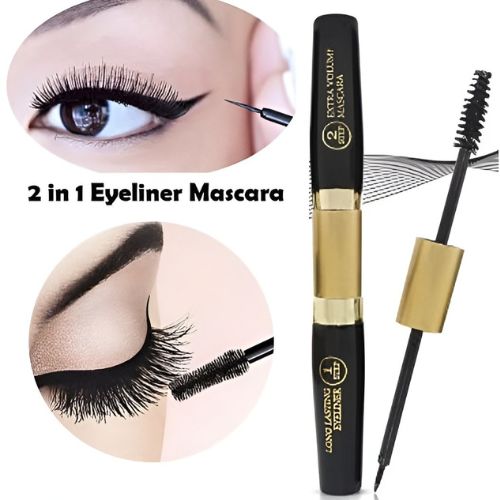 2 in 1 Eyeliner & Mascara - All-in-One Eye Makeup Solution For Girl And Woman