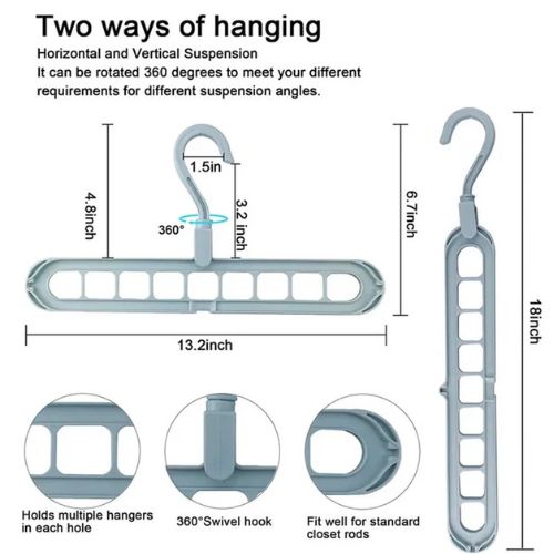 9 Holes Multifunction Clothes Hanger