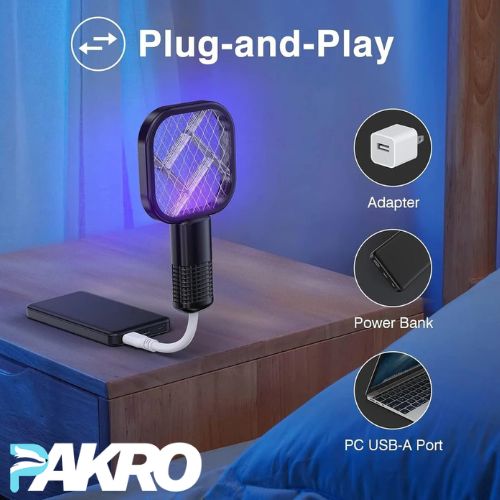 USB Mosquito Killer Racket With UV Light For Home Office Use