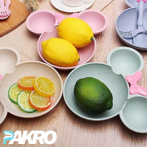 Panda Plate Set With Spoon And Fork - Kids Cartoon Dinner Plate Set