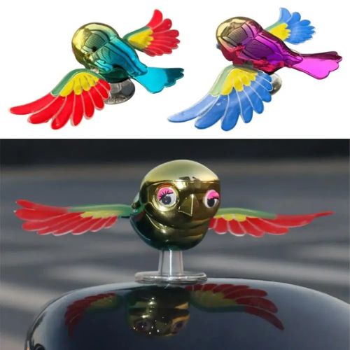 Colorful Bird Motorcycle & Car Ornament Waving Wings Flying