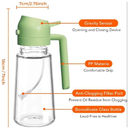 2 in 1 Spray & Pour Oil Bottle - Multi Use Kitchen Dispenser