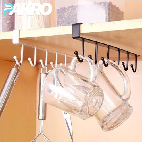 6-Hook Cup & Mug Holder – Cabinet Shelf