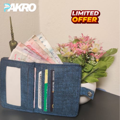 Slim Cash & Card Holder Wallet for Men and Boys With Button