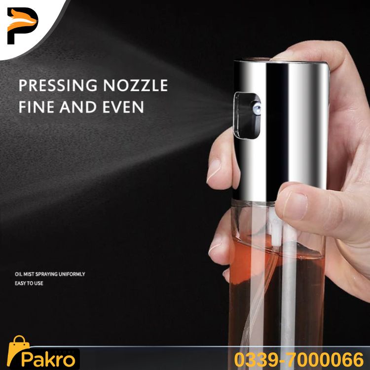 Hand holding a spray bottle with text on a black background, featuring the brand 'Pakro'.