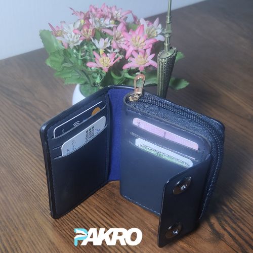 Zip Card Wallet For Men Bi Fold Simple Wallet Clasp Card Holder