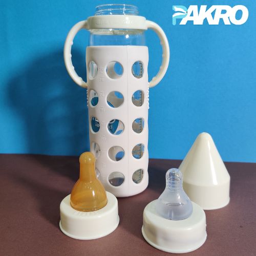 Baby Glass Feeding Bottle With Silicone Cover 240ml