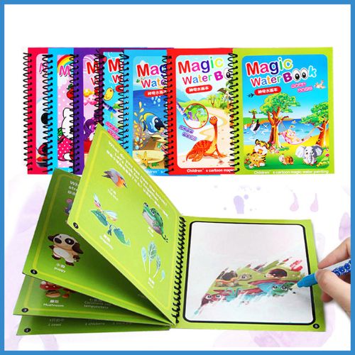 Magic Water Drawing Book with pen for kids Reusable