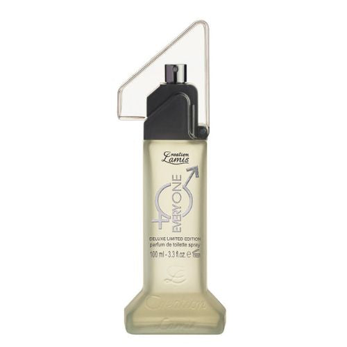 Perfume bottle with clear cap on a white background