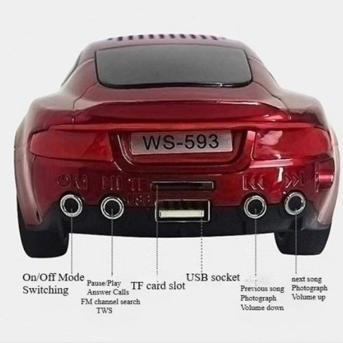WS-593 Car Wireless Sound Bluetooth Speaker with LED Lights