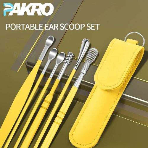 6 Pcs Stainless Steel Ear Wax Removal Kit with Case
