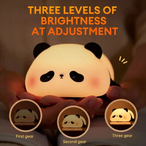 Cute Panda Night Light | Silicone Soft Lamp | Portable & Child‑Safe Bedside Light