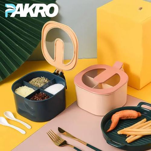 Modern Spice Kit - 1000 ml - 4 Grid Spice Jar (Random Color)