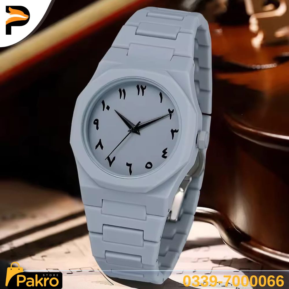 Full White Aura Watch Elegant Design Durable Build Comfortable Strap Clear Display
