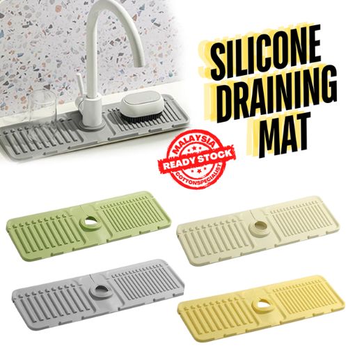 Tap Splash Guard Drying Mat, Silicone Dish Drying Mat