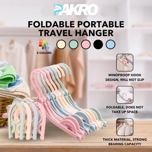 Pack of 10 - Portable Folding Clothes Hangers with Slots