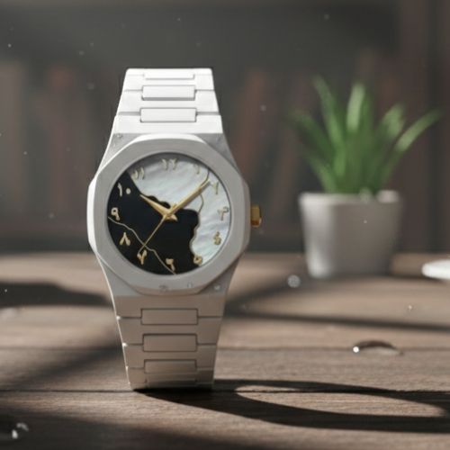 White Aura Watch Elegant Design Durable Build Comfortable Strap