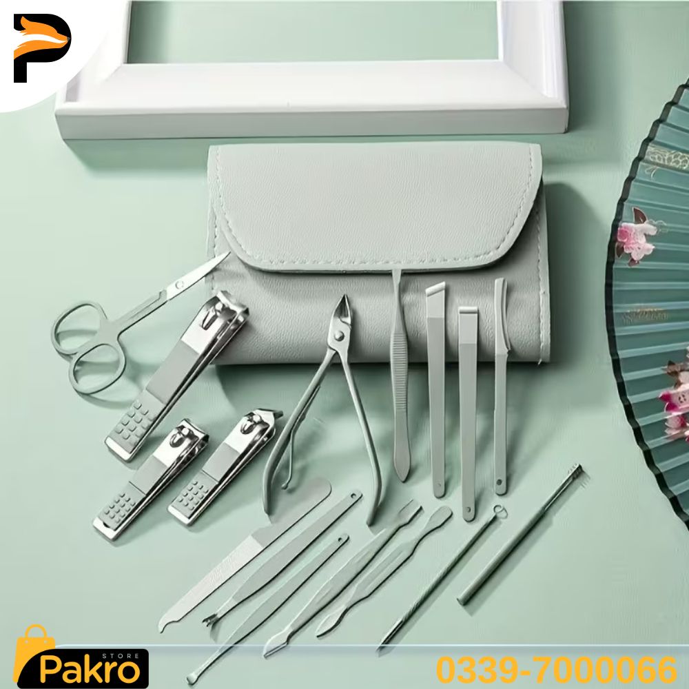 16 Pcs Premium Stainless Steel Nail Care Set |  Beauty Essentials Set | Gift Item