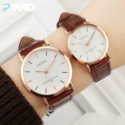 Couple Watch for Gifts Leather Strap Quartz Lover Watches for Men and Women