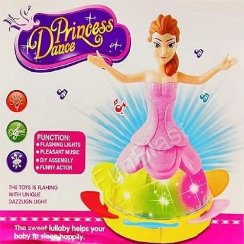 Princess Dancing Doll Toy with 3D Lights, Music & Rotating Movement