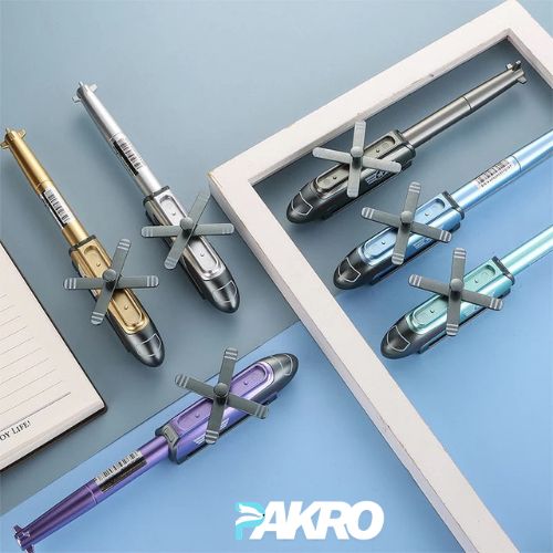 Helicopter Light Metal Gel Pen Set With Comfortable Grip