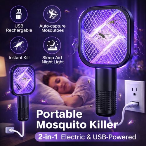 USB Mosquito Killer Racket With UV Light For Home Office Use