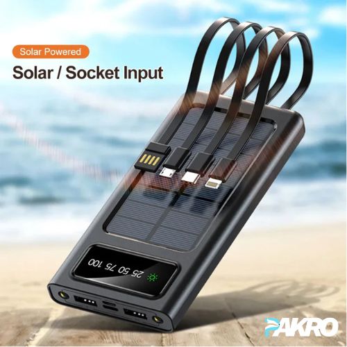 Solar Power Bank, 10000 MAH 100% Transparent LED Power Bank