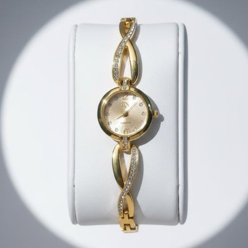 Elegant Zircon Korean Watch - Golden & Black - RTJ-181