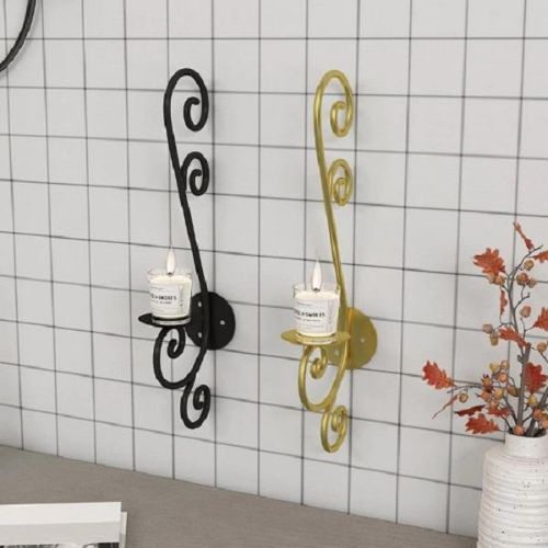 Stunning Golden & Black Candle Stand - 1 Pc Metal Decor