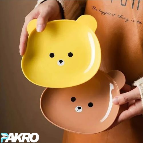 8 Plates With Stand Bear Design Durable Quality Stylish Look
