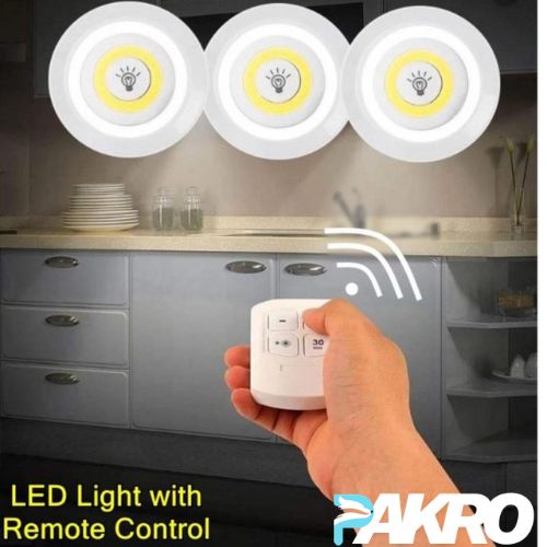 Set Of 3 LED Lamps With Remote Control, Battery Operated Multi Purpose