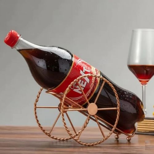 Retro Metal Cold Drink Stand Golden Iron Bottle Rack