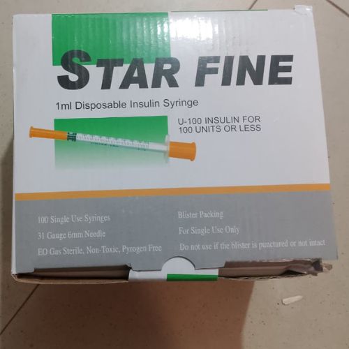 Star Fine Insulin Syringes – 100 Pcs Box | Ultra-Fine Needles