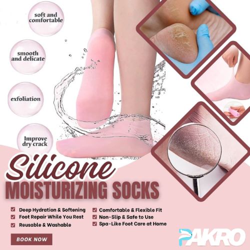 Anti Slip Reusable Gel Infused Silicone Moisturizing Socks