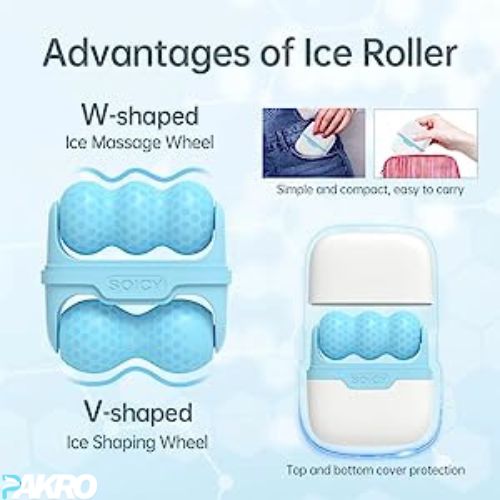 2 In 1 - Hello Face Ice Roller Facial Massage 2 Shape Heads