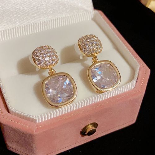 Korean Zircon Crystal Earrings ZJE-163