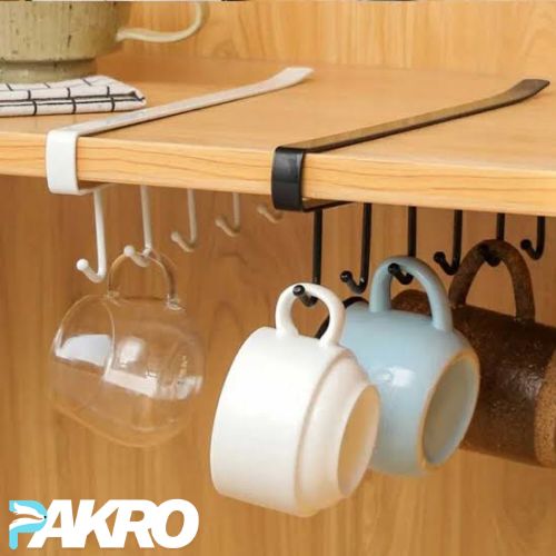 6-Hook Cup & Mug Holder – Cabinet Shelf