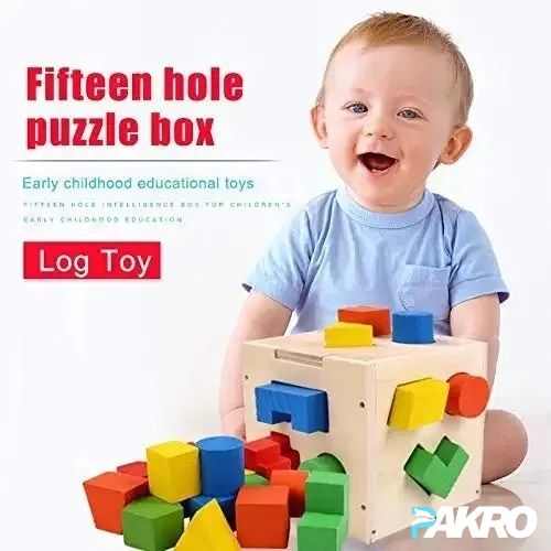 Wooden Hole Shape Intelligence Box Big - Shape Wood Puzzle