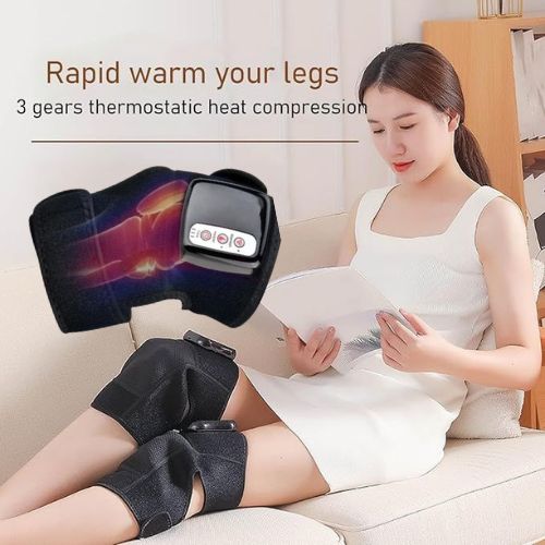 Electric Heat and Vibration Knee Massager for Pain and Joint Relief