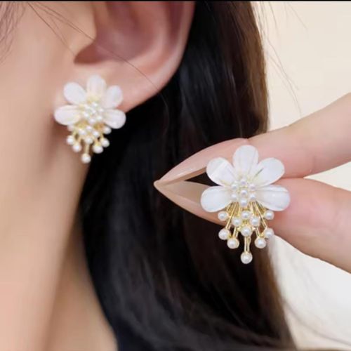 Flower Pearl Korean Earrings ZJX-162