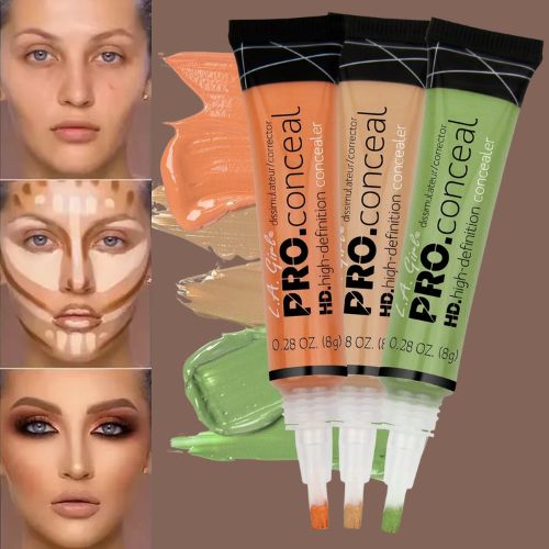 Makeup Color Corrector Concealer Liquid Cream Powder - Pack of 3